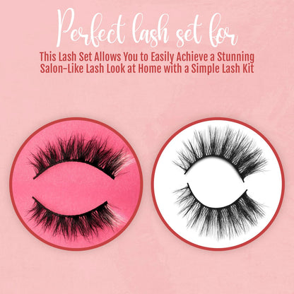 6 Piece Eyelash Set - Includes White & Black Mink Lashes